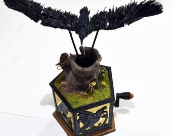 Crow with treasure trove automata