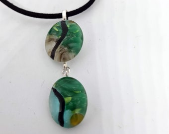 Fused glass necklace - colour-9