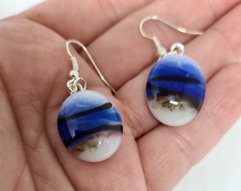 dangling fused glass earrings-2