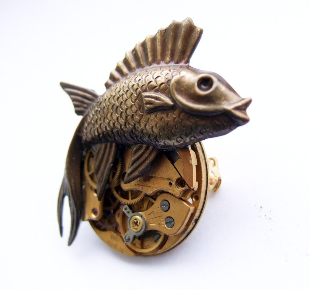 Steampunk Punk Fish Brooch - Etsy