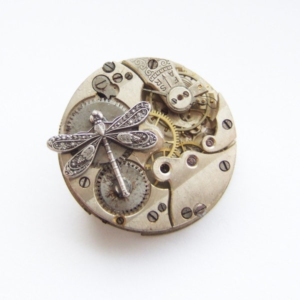 And the dragonfly settles for a time, steampunk brooch