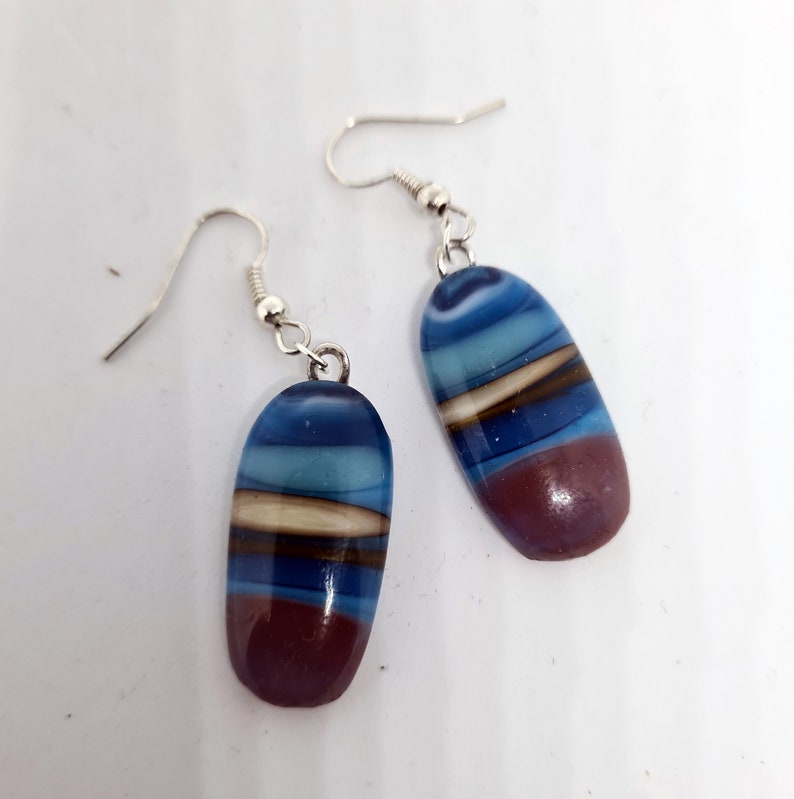 dangling fused glass earrings-1 image 3