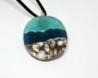 Fused glass necklace - landscape-9