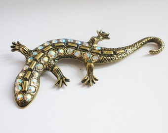 Glitzy Glam Lizard Brooch