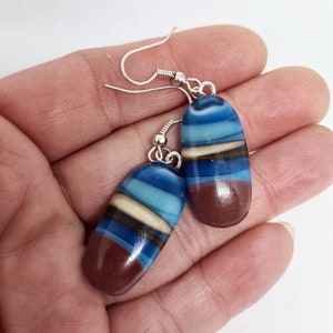 dangling fused glass earrings-1 image 1