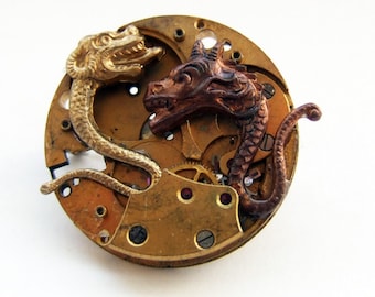 Gargoyle deathmatch steampunk brooch