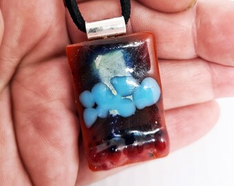 Fused glass necklace - reaction-10