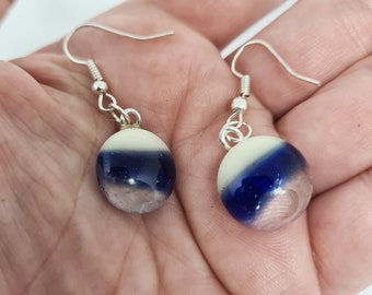 dangling fused glass earrings-3