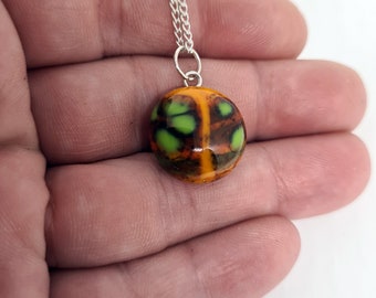 Fused glass necklace - nature-8