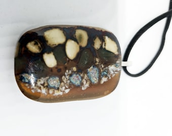 Fused glass necklace - reaction-26