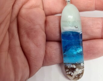 Fused glass necklace - landscape-12