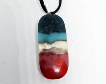 Fused glass necklace - landscape-11