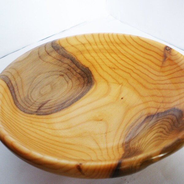 natural edge trinket dish turned from yew