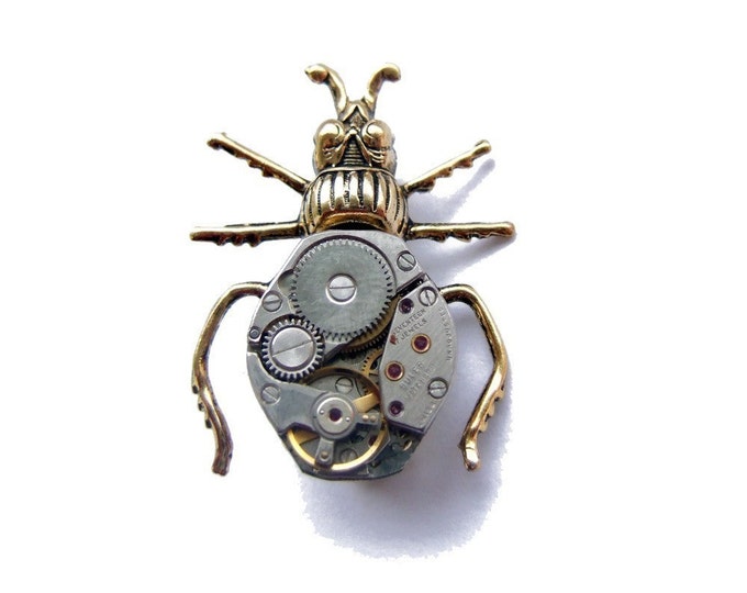 Steampunk Clockwork Bug Brooch - Etsy