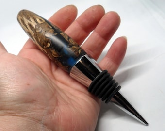 pine cone resin turned bottle stopper
