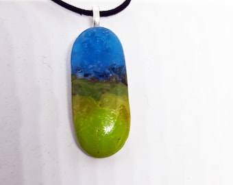 Fused glass necklace - landscape-19