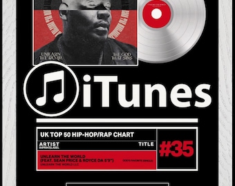 Personalized Music Plaque, Song Plaque, Custom Album Plaque, Music Frame Gift, Framed Music Poster, &quot;PRINT&quot; Vinyl Record Plaque