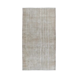 Vintage Rug, 4.4x8.1 ft Area Rug, Gray Southwestern Wool Turkish Rug