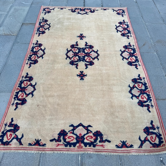 No.47 ヴィンテージラグMトルコマット turkish rug