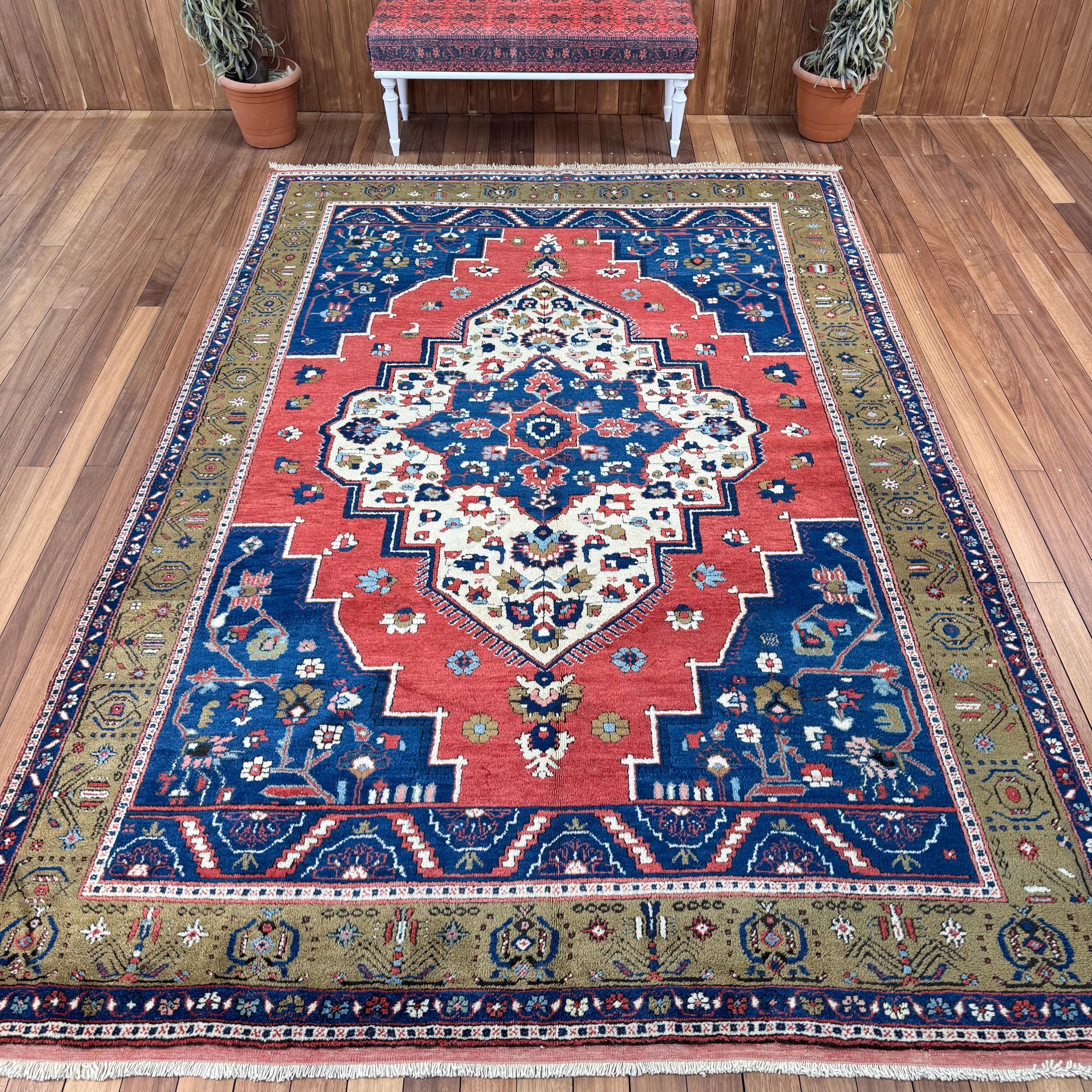 114×57 “DIMLY LIT-S” ViNTAGE TURKiSH RUG Turkish Rug, Vintage Rug, 7x11 Oversize Rugs, Rare Anatolian Rug