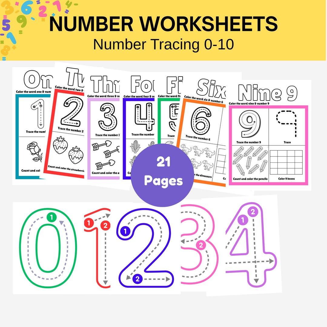 Numbering Tracing Number Tracing Worksheet 0-10 Printable | Trace Write Numbers | Pre K ...
