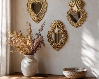 Set of 4 Luxury Mexican Copper Mirror – Pompeii Paris Style Set of 4