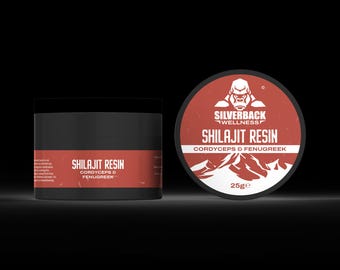 Cordyceps de espalda plateada + resina de shilajit con infusión de fenogreco 25 g