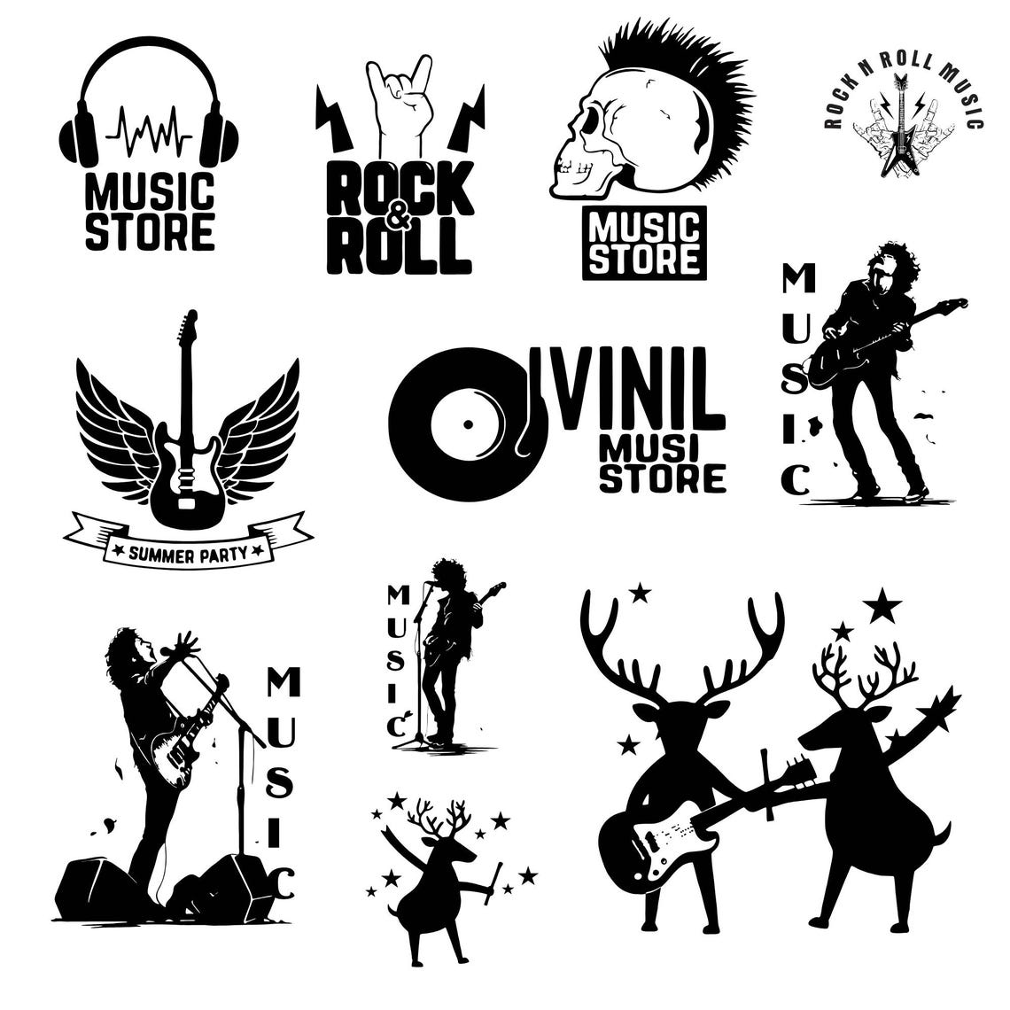 Rock Svg Bundle, Rock Music Clipart, Rock Band Vector, Music Decal ...