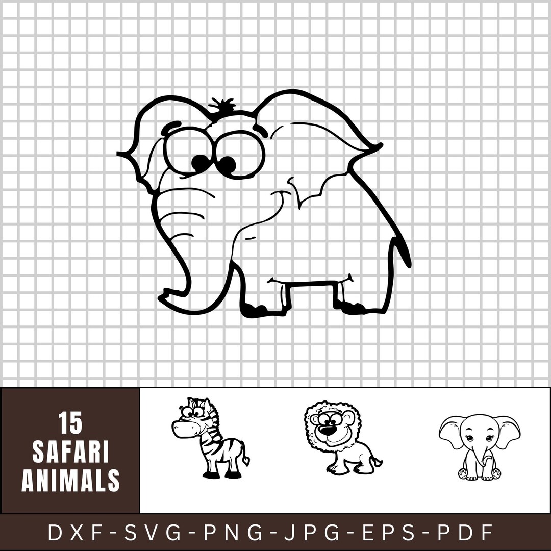 Safari Animals SVG Bundle | Jungle Animal Clipart | Animal Doodle ...