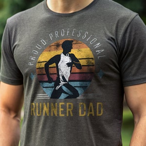 Runner Shirt - Proud Professional Runner Dad - Men TShirt, Vintage Dad T-shirt, Father&#39;s Day Gift, Running Tee Marathon Run Lover Unisex