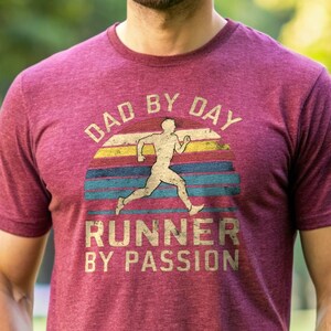 Runner Shirt - Dad By Day Runner By Passion - Men TShirt, Vintage Dad T-shirt, Father's Day Gift, Running Tee Marathon Run Lover Unisex