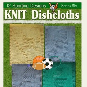 Download Sports Pattern Package 12 Knitted Dishcloth Designs in a Sports Theme.