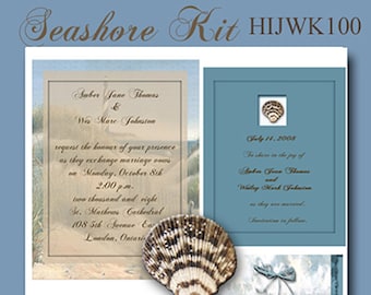 Digital Seashore Invitation Package Editable Download