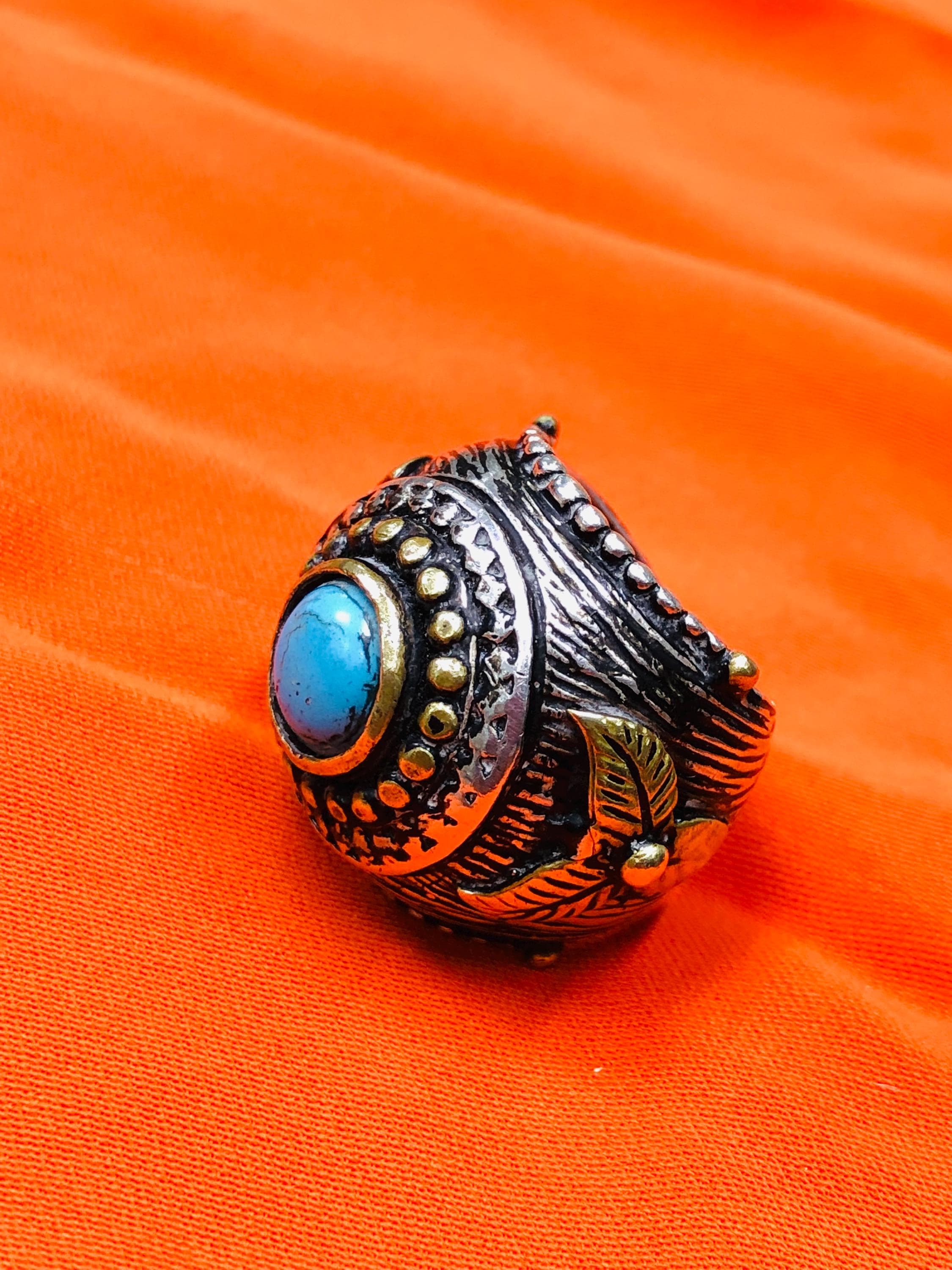 Antique African Silver Ring With Turquoise – Handcrafted Ethnic Jewelry ...