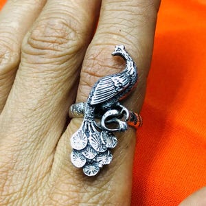 Silver ring with peacock design – Ethnic, symbolic, handcrafted jewelry | handmade ring, peacock jewelry, silver ring