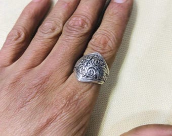 Tribal Touareg Berber Silver Ring – Traditional Amazigh Engraving – Handmade – Adjustable Size