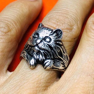 925 Sterling Silver Cat Ring – Unique Handmade Animal Jewelry