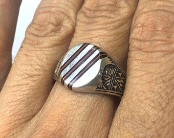 Bijou touareg, bague Tuareg en argent massif, bijoux berber, bague ethnique, bague fait main