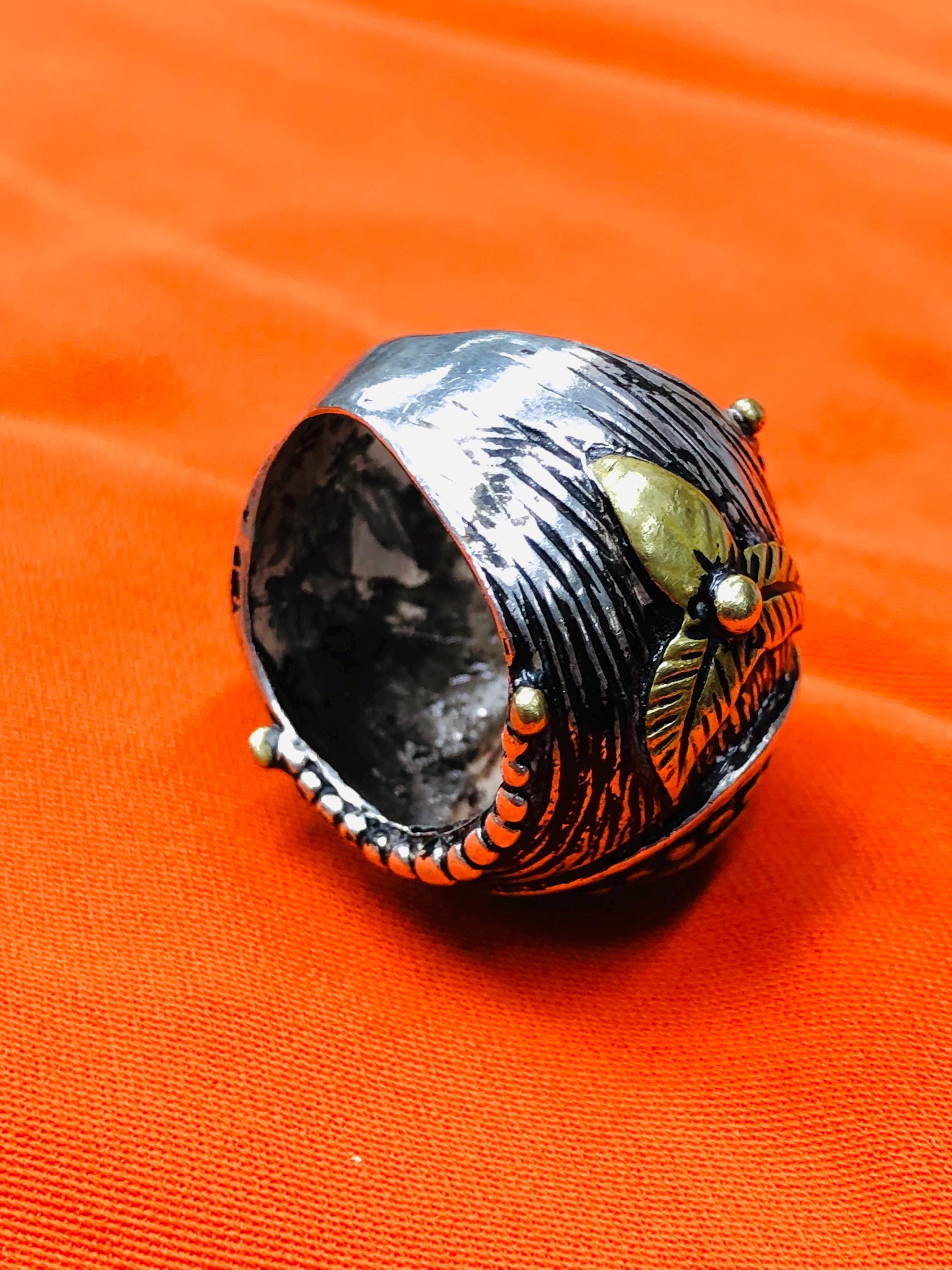 Antique African Silver Ring With Turquoise – Handcrafted Ethnic Jewelry ...