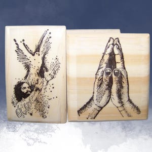 Jesus rubber Stamp, Praying Hands Stamp Spiritual religious new mounted rubber stamps