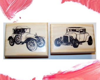 Woodware Craft Collection VINTAGE CAR Clear Stamp Set #FRS840