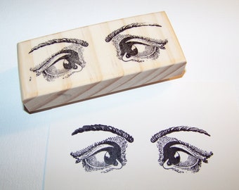 Crossed Eyes New Mounted Rubber Art Stamp