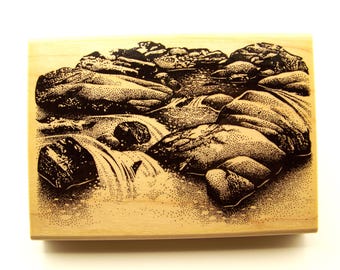 Stampscape Autumn Brook Rubber Stamp - Stampin Up Create a scene stamp