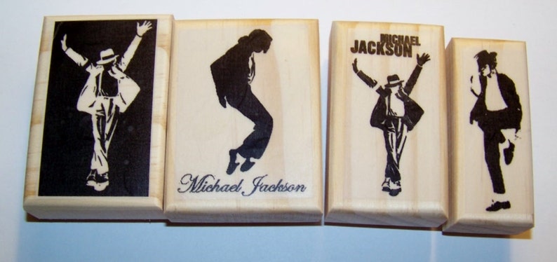 4 New Mounted Rubber Stamps Micheal Jackson Our Best Selling MICHAEL STAMPS!