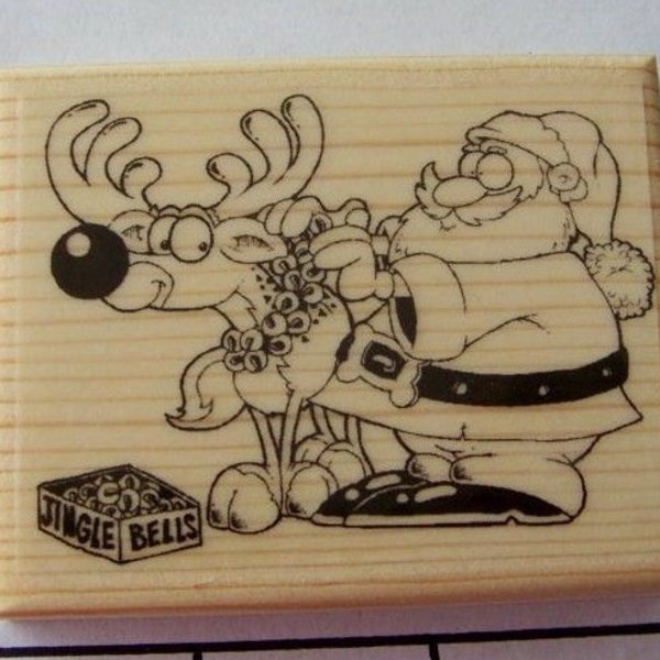 Santa Rubber Stamp Etsy