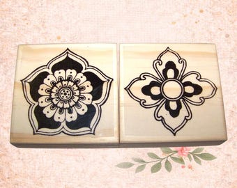 Rubber Stamps Scrapbook Clay 2 Set Design- 2.25 inches, Limited Edition