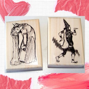Belly Dancer Rubber Stamps: Mounted Pink Rubber, Set of 2