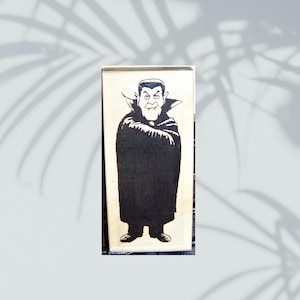 Dracula Rubber Stamp - Halloween Themed Wood Mounted Stamp