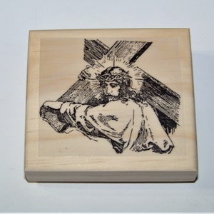 Jesus Carrying Cross Rubber Stamp Spiritual religious new rubber stamp