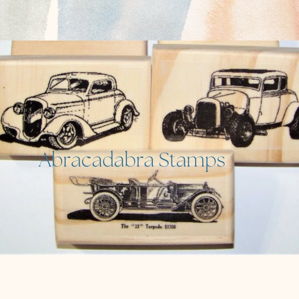 Vintage Cars New Mounted Rubber Stamp Father's Day Stamps